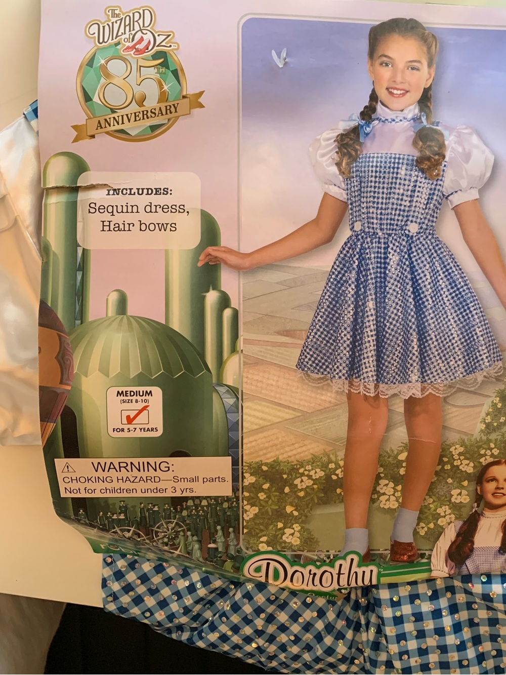 Dorothy Blue Gingham Sequin Dress with Hair Bows